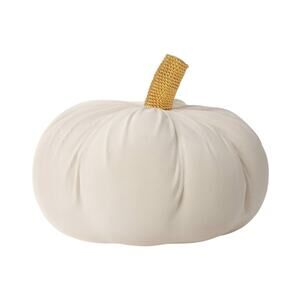 Velvet Pumpkin Throw Pillow by Threshold for Fall Halloween NEW NWT Cream/White
